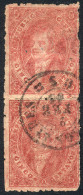 GJ.25j, 4th Printing, MULATTO Variety, Beautiful Vertical Pair, Superb! - Oblitérés