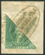 GJ.23BI, 10c. Worn Impression, BISECT Used As 5c., On Fragment Cancelled PASO DE LOS LIBRES, VF! - Gebruikt