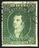 GJ.23, 10c. Dark Green, Very Worn Impression, Superb Copy! - Gebruikt