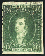 GJ.23, 10c. Dark Green, Very Worn Impression, Superb Copy! - Used Stamps