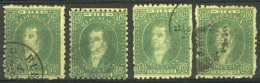 GJ.23, 10c. Worn Impression, 4 Examples With Varied Shades And Cancellations, All Of Excellent Quality! - Oblitérés