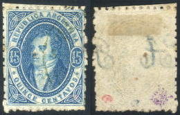 GJ.22, 15c. Clear Impression, With Shifted Watermark Variety (AR Instead Of RA), Example Of Excellent Quality! - Used Stamps