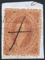 GJ.20d, 3rd Printing With DIRTY PLATE Variety, On Fragment With Typical Pen Cancel Of Concordia, VF! - Usados
