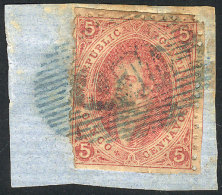 GJ.19, On Fragment With Complete Blue OM Cancel, Very Nice! - Oblitérés