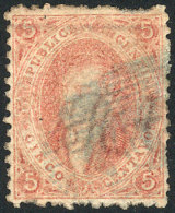 GJ.19, With Varieties: Diagonal Paper Fold (not Unfolded) Along The Stamp, Also Line Watermark, VF! - Usati