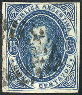 GJ.18, 15c. Blue Of 1st Printing Imperforate, VERY CLEAR Impression, Very Nice Example Of 3 Very Wide Margins, With... - Gebraucht