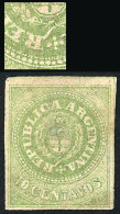 GJ.11, 10c. Yellow-green Without Accent, Mint No Gum, With Very Rare Variety: "very Notable Small Diagonal White... - Nuovi