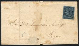 GJ.1, Un Real M.C. Franking A Folded Cover Sent To Goya, With Pen Cancellation Typical Of Mburucuyá, Very... - Corrientes (1856-1880)