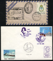 2 Covers Of 1967 And 2004 With Interesting Marks Of Argentine Antarctica Bases! - Autres & Non Classés