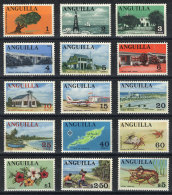 Sc.17/31, 1967/8 Animals, Landscapes, Trees Etc., Complete Set Of 15 Unmounted Values, Excellent Quality. - Anguilla (1968-...)