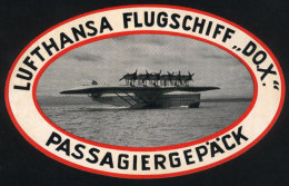 Circa 1934: Original Luggage Label Of The Seaplane DO.X Of Deutsche Lufthansa, VF And Very Nice! - Autres & Non Classés