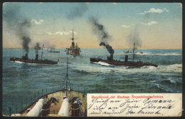 Torpedo Boats At Sea, Ed. Ottmar Zieher, Used In 1910, VF Quality - Autres & Non Classés