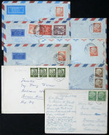17 Covers Sent To Argentina In The 1950s (mostly), With Nice And Interesting Postages, Michel Catalog Value Euros... - Autres & Non Classés