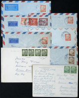 17 Covers Sent To Argentina In The 1950s (mostly), With Nice And Interesting Postages, Michel Catalog Value Euros... - Otros & Sin Clasificación