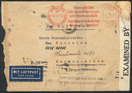 Airmail Cover Sent From München To Argentina On 10/FE/1943, With German Censor Marks At Left, The Cover Was... - Sonstige & Ohne Zuordnung
