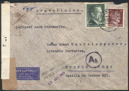 Airmail Cover Sent From Oberstdorf To Argentina On 14/FE/1942, It Was Seized By The Allies And Held For 3 And A... - Altri & Non Classificati