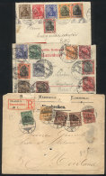 2 Covers + 1 Front Of Stationery Envelope Posted Between 1892 And 1900, With Colorful Postages, 2 With Special... - Autres & Non Classés