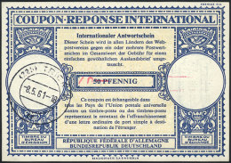 International Reply Coupon Of 50Pg.  Overprinted With The New Value Of 70 In Rose Color, Postmarked Trier... - Otros & Sin Clasificación