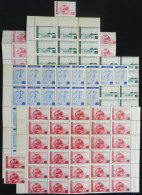 UNISSUED Set Of 4 Values, Topic Aviation, Parachuting, Etc., MNH Blocks Of 32 Stamps, Excellent Quality, Rare... - Albanie