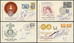 4 Covers Of Rotary Districts Of Argentina, With Special Postmarks And Signatures, VF Quality! - Rotary, Club Leones