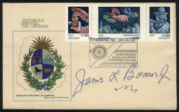 Special Envelope Of Uruguay With Postmark Of "Conferencia De Buena Voluntad Argentino-Chilena" And Signed By The... - Rotary, Lions Club