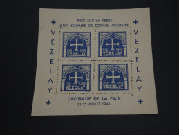 FRANCE - Bloc Croisade De La Paix De Vezelay - Couleur Bleue - A Voir - Petits Défauts - P20410 - Blokken & Postzegelboekjes