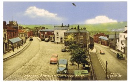 RB 1109 - Postcard - Cars At Market Place - Chapel-en-le- Frith Derbyshire - Derbyshire