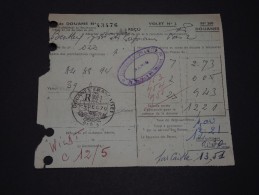 FRANCE - Reçu De Dédouanement Lors De La Remise D´un Pli Ou D´un Colis Avec Timbres Taxe - Pas Courant - A Voir - P20437 - 1960-.... Brieven & Documenten