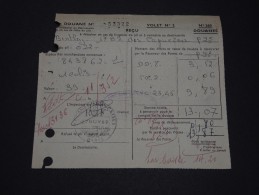 FRANCE - Reçu De Dédouanement Lors De La Remise D´un Pli Ou D´un Colis Avec Timbres Taxe - Pas Courant - A Voir - P20440 - 1960-.... Cartas & Documentos