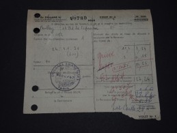 FRANCE - Reçu De Dédouanement Lors De La Remise D´un Pli Ou D´un Colis Avec Timbres Taxe - Pas Courant - A Voir - P20441 - 1960-.... Cartas & Documentos