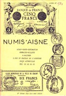 1 CATALOGUE LISTE N°1-1991 COLLECTION PAPIER MONNAIE FRANCE ET ETRANGER 21X15cm EDITIONS NIMIS'AISNE 34 PAGES - Francés