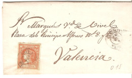 Carta Direccion A Valencia. - Storia Postale