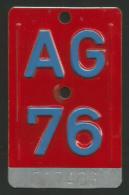 Velonummer Aargau AG 76 - Nummerplaten