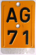 Velonummer Mofanummer Aargau AG 71 - Kennzeichen & Nummernschilder