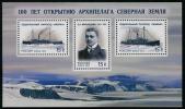 RUSSIA,2013,100TH ANNIVERSARY OF DISCOVERY OF ARCTIC ARCHIPELAGO, SHIPS, SHEETLET - Expediciones árticas