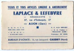 VP5279 - CDV - Carte De Visite - Tissus & Tous Articles Lingerie & Ameublement LAPLACE & LEFEBVRE à AUCH & CAUDRY - Cartes De Visite