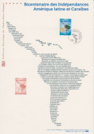 2010 - DOCUMENT PHILATELIQUE OFFICIEL 1er Jour - Bicentenaire Des Indépendances Amérique Latine Et Caraîbes - 2010-2019