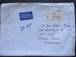 Switzerland 2015 Registered Cover To Nicaragua - Machine Franking - Covers & Documents