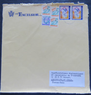 Yugoslavia 1988 Cover To USA (Spanish Embassy) - Phone - Letters Telecomunication - Cartas & Documentos
