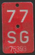 Velonummer St. Gallen SG 77 - Nummerplaten