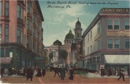 HARRISBURG - North Fourth Street, Looking Towards The Capitol, Harrisburg, PA. - Harrisburg