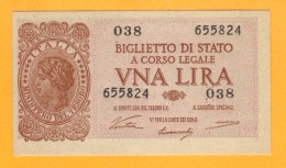 1 LIRA - ITALIA LAUREATA - DECR. 23 - 11 - 1944 - QFDS - Italië – 1 Lira