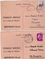 CPA 1910 - Carte Postale Commerciale X 2 Du Syndicat Apicole De BERMERAIN Pour HASPRES - Reims