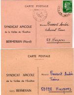 CPA 1911 - Carte Postale Commerciale X 2 Du Syndicat Apicole De BERMERAIN Pour HASPRES - Autres & Non Classés