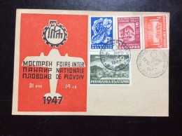 BULGARIA  PLOVDIV    FOIRE INTERNATIONALE  1947 - Storia Postale