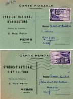 CPA 1913 - Carte Postale Commerciale X 2 Du Syndicat National D´Apiculture De REIMS Pour HASPRES - Reims