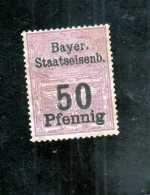 GERMANIA GERMANY ALLEMAGNE DEUTSCHES GERMAN OLD STATES BAYER STAATSEISENB STAATSEISENBAHN BAYER BAVIERA BAVARIA 50pf MNH - Other & Unclassified