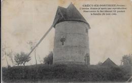 CPA Moulin à Vent écrite Crécy En Ponthieu Somme - Moulins à Vent