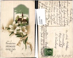82000,Präge AK Pfingsten Kirche Blumen 1900 - Pinksteren