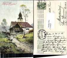 83023,Pfingsten Kirche Wegpartie Künstlerkarte - Pfingsten